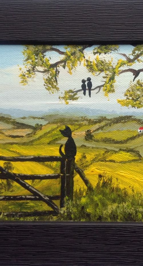 Cat on the Gate in a Frame by Marja Brown