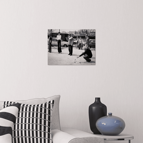 Precision throw - Jeu de boules along the Seine - Paris  1973