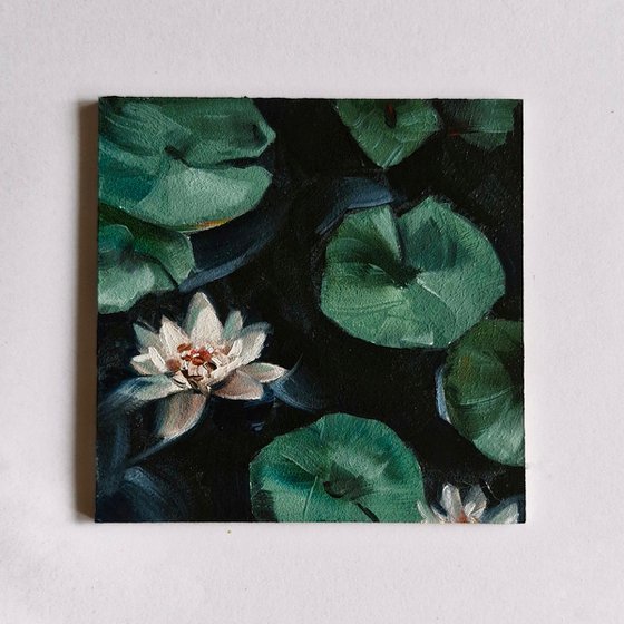 Water lily oil painting