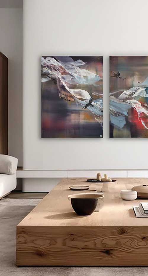 Opaline Grace Triptych by Novi Lim