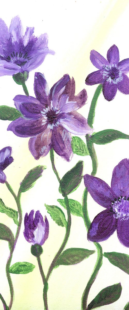 Vibrant violet flowers by Sandra Fisher