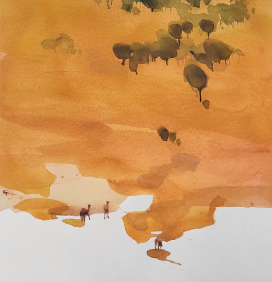 Indian yellows, summer peaks