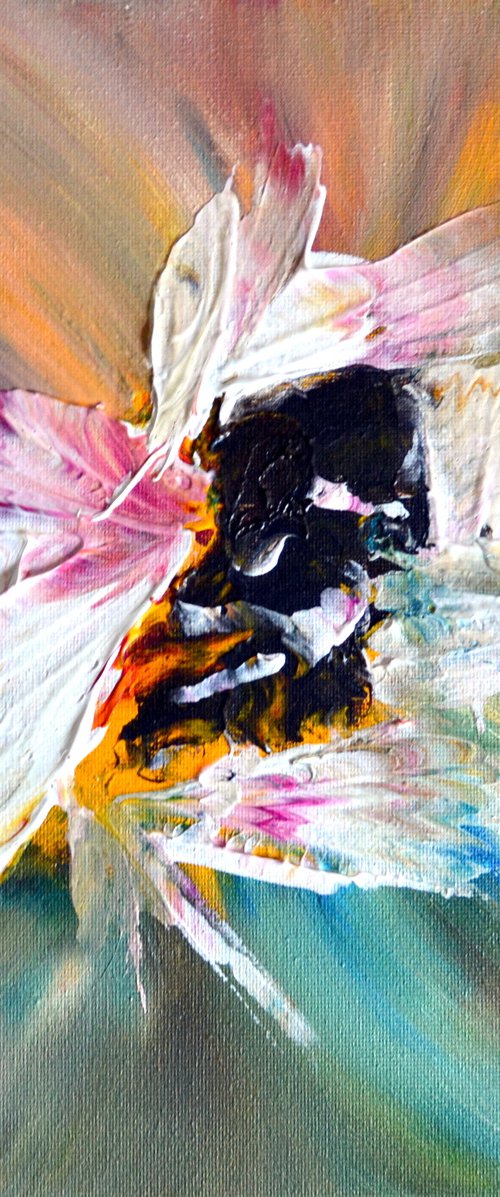 In the depth of silence  - ABSTRACT LYRIC  - PALETTE KNIFE PAINTING- READY TO HANG - by Isabelle Vobmann