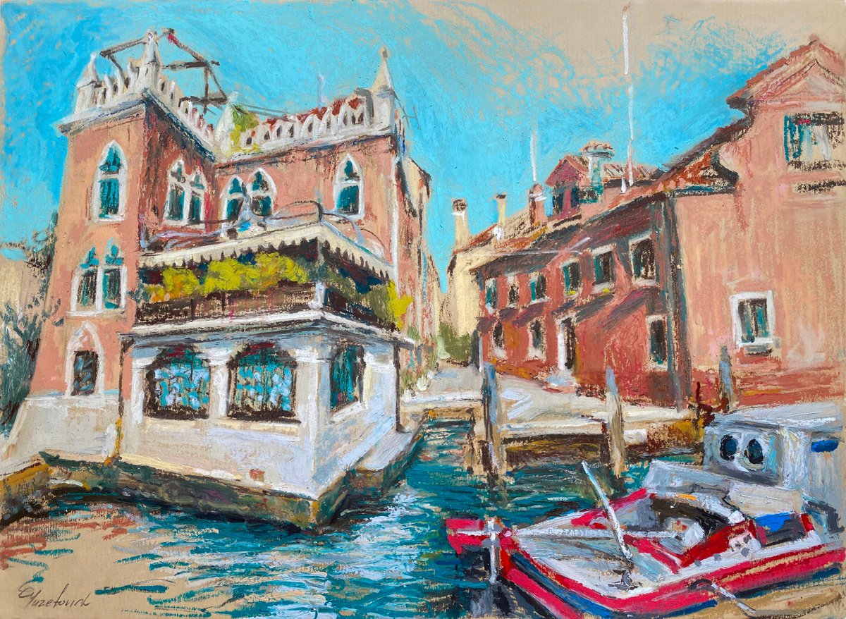 Impressionistic Pastel Drawing , Arsenale, Venice By Elena Yuzefovich, 16 X 12, Artwork For Sale On Artfinder