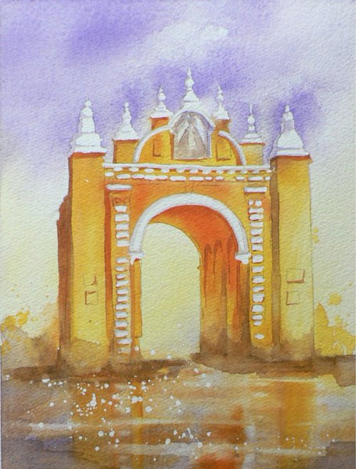 Arco de la Macarena, Seville. Original Watercolour - UK artist by Alison Fennell