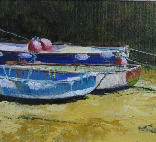 Boats at St. Ives by Christine Gaut