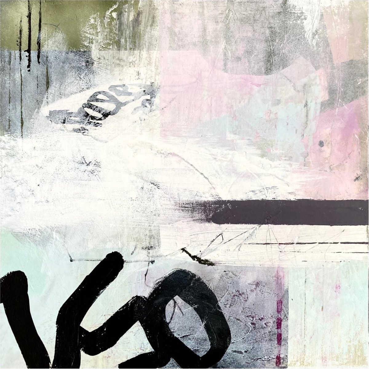 Abstract Acrylic Painting By Kath Edwards, 12 X 12", Start From Scratch, Original Artwork