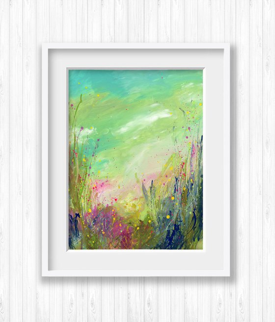 Spring Bliss  -  Abstract Meadow Flower Painting  by Kathy Morton Stanion