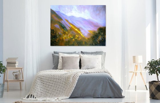 Sunset on the Ranges 114 x 86 cm Large painting