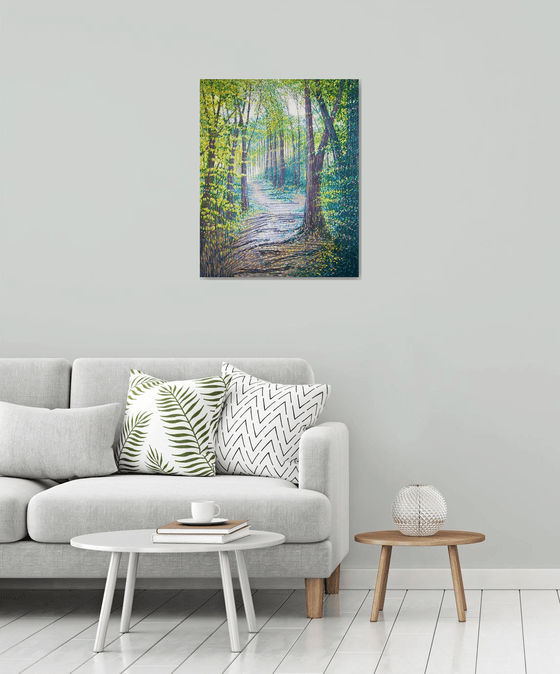 Sunlit Spring Forest Path