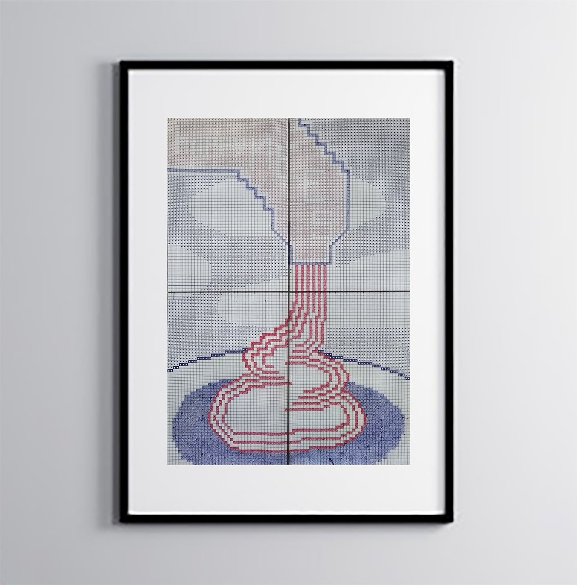 Geometric Still Life Drawing By Marya, 17 X 24", "Happiness", Original Artwork