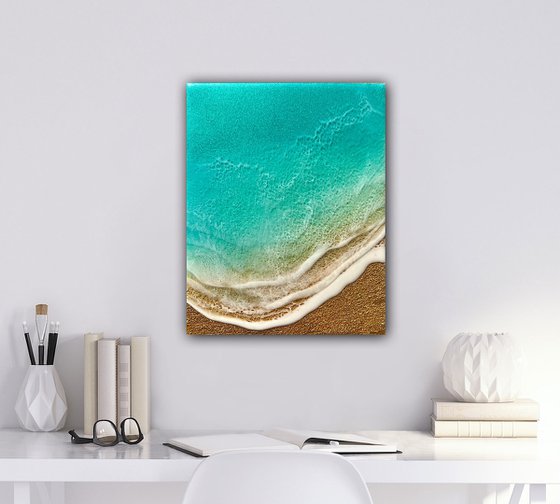 Gold beach - Ocean waves painting