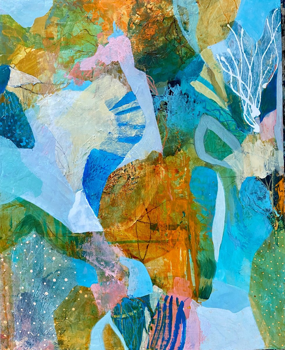 Organic Abstract Acrylic Painting By Debbie Joplin, 16 X 20, Resplendence, Original Artwork