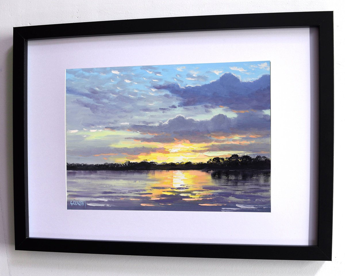 Ocean Sunset By Graham Gercken, 24 X 16, Artwork For Sale On Artfinder