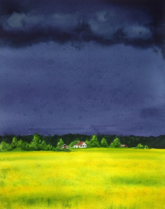 Before the Storm - Yellow rapeseed field