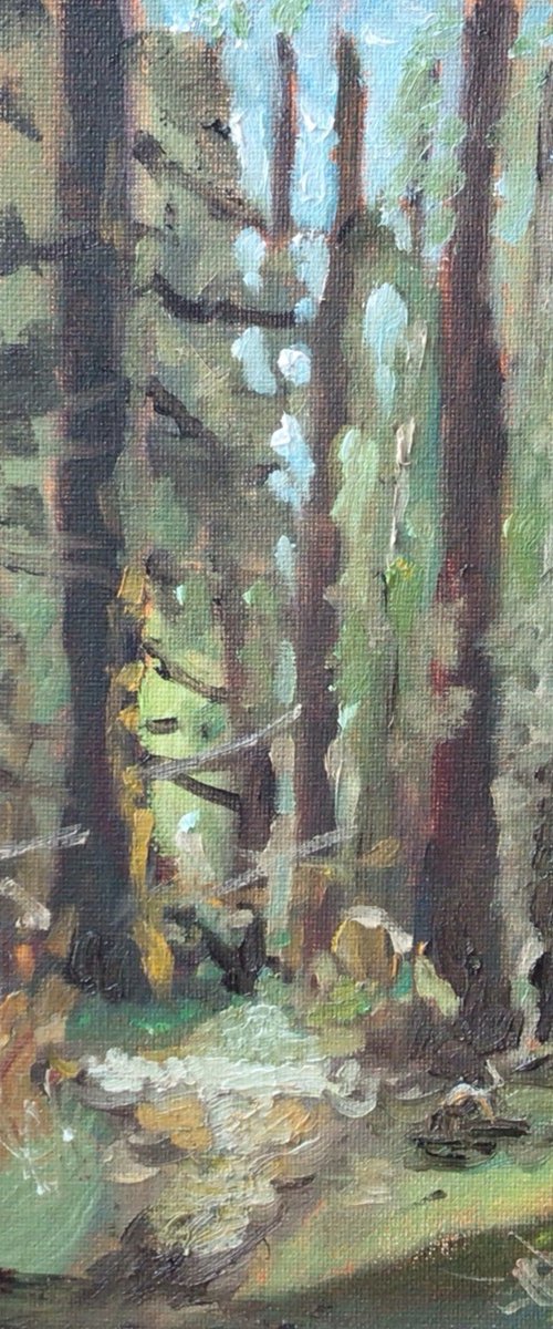 A walk in the forest painting by Julian Lovegrove Art