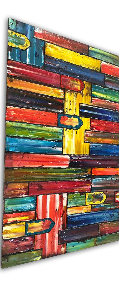 "Crossing Over" - Original PMS Oil Painting On Wood - 24" x 36", Framed by Preston M. Smith (PMS)