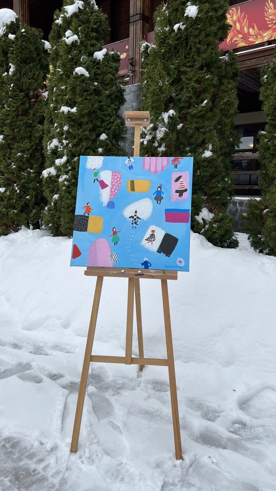 Colorful Winter Scene Painting