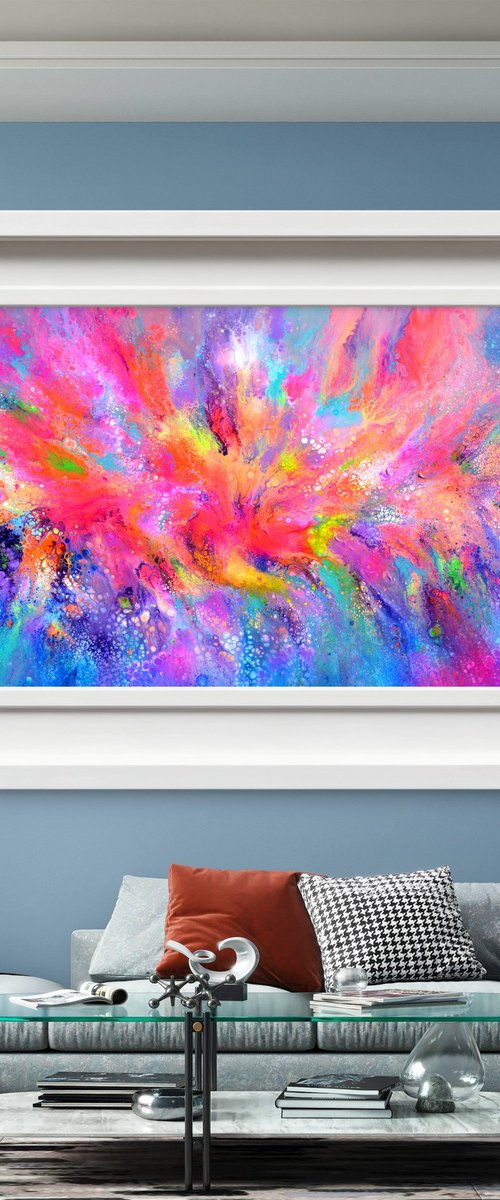 Flowing Energy 61 - Large Colorful Abstract by Soos Tiberiu