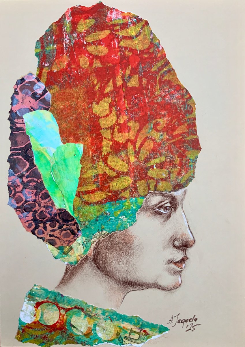 Portrait Pastel Drawing By Alexandra Jagoda (Ovcharenko), 12 X 17, Regal Silence, Original Artwork