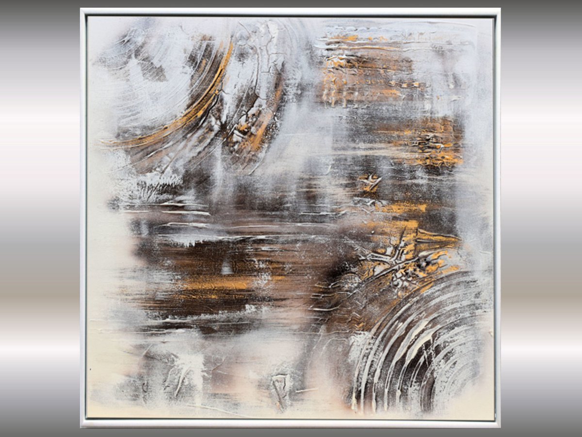 Fossil II - Abstract Art - Acrylic Painting - Canvas Art - Framed Painting - Abstract Pain... by Edelgard Schroer