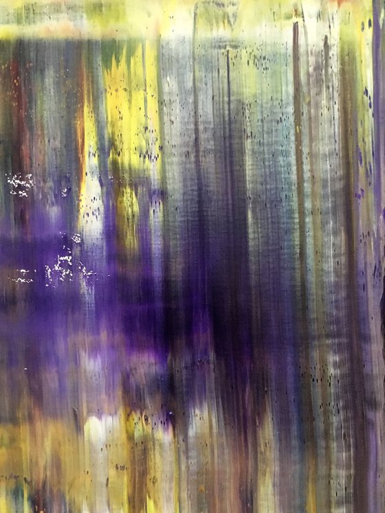 "Purple Rain" - FREE USA SHIPPING - Original PMS Abstract Oil Painting On Canvas - 16" x 20"