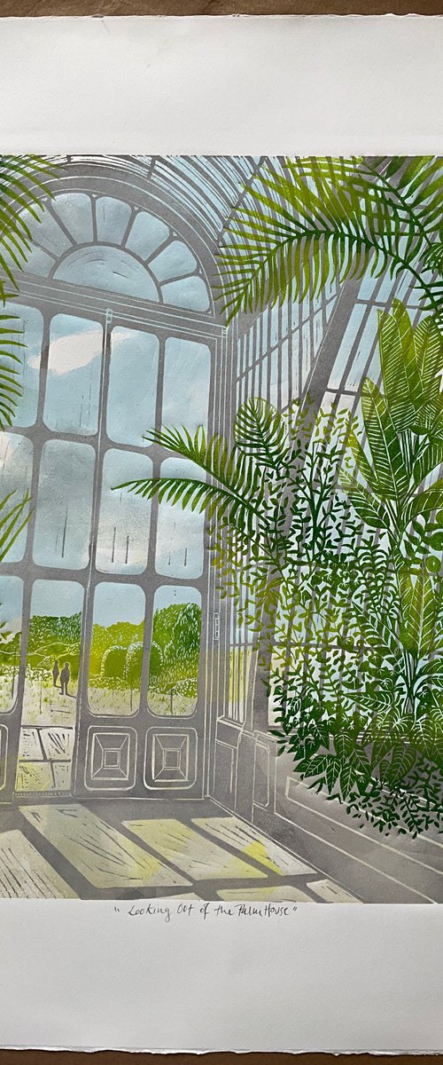 Looking Out of the Palm House by Alison  Headley