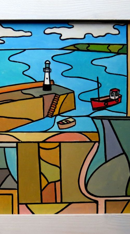 Interior with St Ives harbour view by Tim Treagust