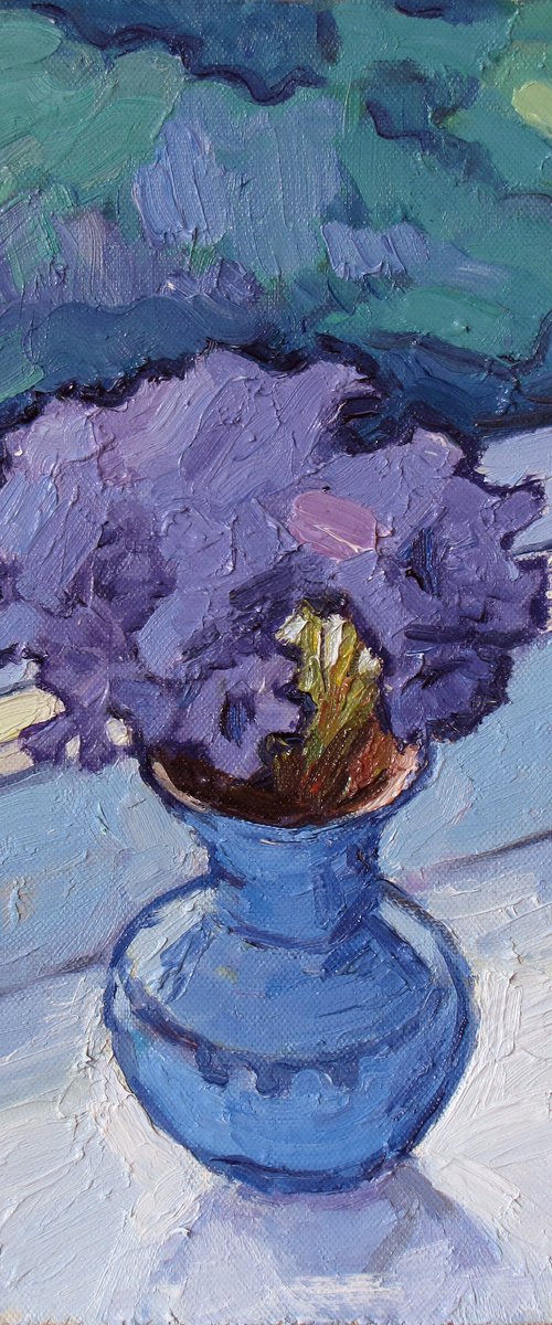 Cornflowers on the Windowsill by Ivan Kolisnyk