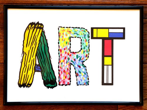Modern Art Typography Painting on A4 Paper by Ian Viggars