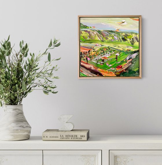 ‘First light over the vines' - FRAMED