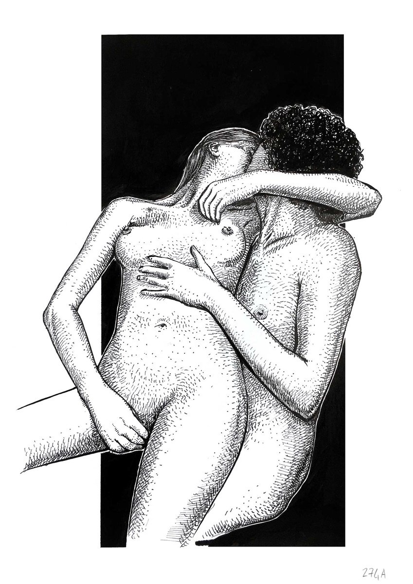 Portrait Ink Drawing By Dario Moschetta, 8 X 11, Portrait 274A.2020, Original Artwork