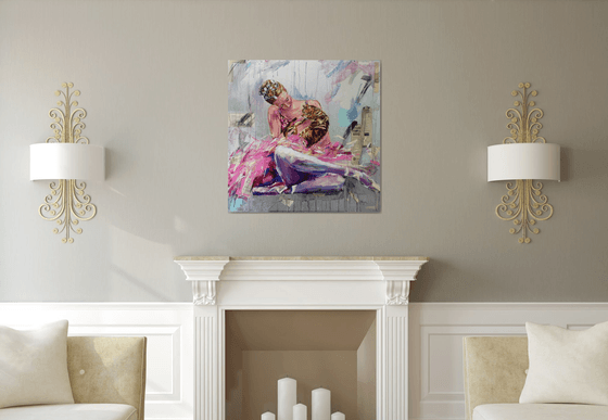 The Softer Side-Original Ballerina painting-Ballet painting