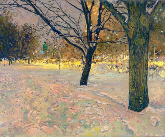 Winter Boulevard at night