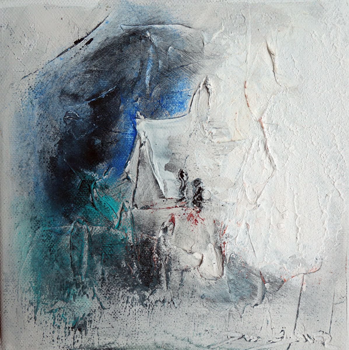 Organic Abstract Acrylic Painting By Doris Duschelbauer, 8 X 8, Un Cuento - Little Story 5, Original Artwork