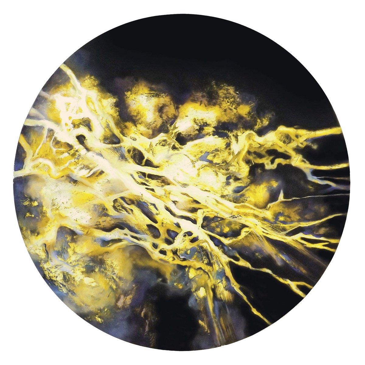 Abstract Painting By Marjan Fahimi, 35 X 35", Lightening, Original Artwork