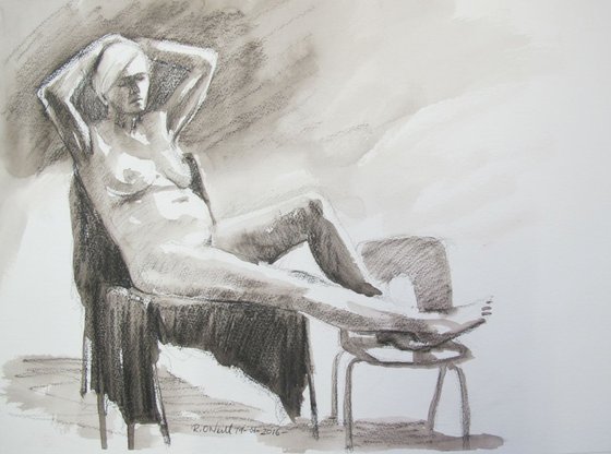 seated female nude