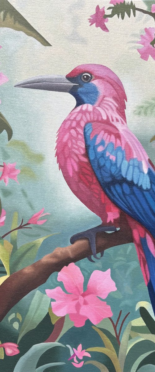 Tropical Bird With Pink by Jill Ann Harper