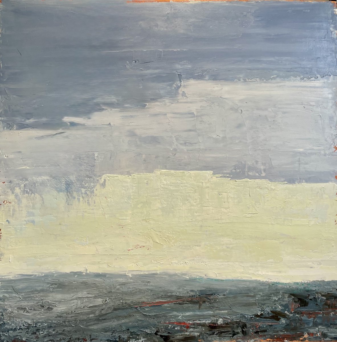 Impressionistic Landscape Oil Painting By Sherry Edmondson, 24 X 24", Winter -A Still Quiet Day, Original Artwork