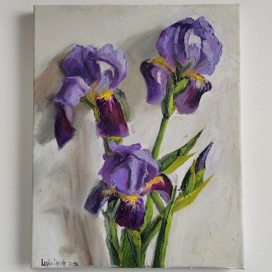 Purple iris bouquet