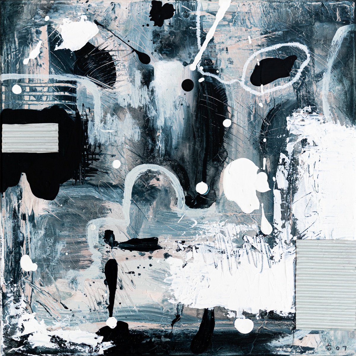 Abstract Acrylic Painting By Hyunah Kim, 17 X 17, Vagus Ii, Original Artwork