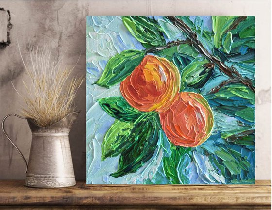 Peaches (20x20x2cm) - Acrylic Original Painting
