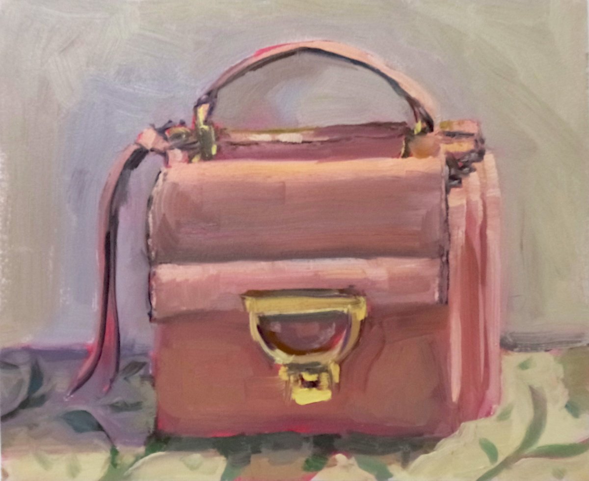 Impressionistic Still Life Oil Painting By Kristina Sellers, 10 X 8", Little Italian Bag, Original Artwork