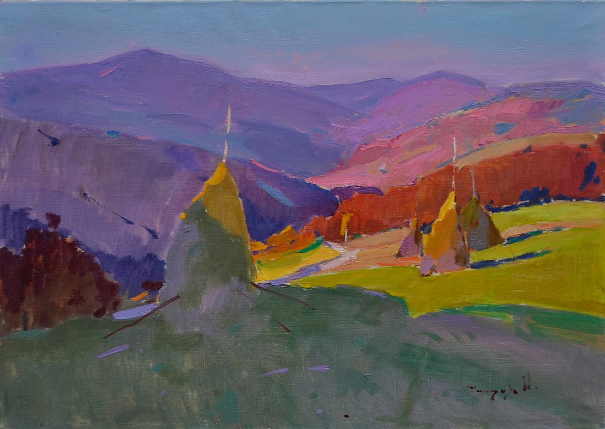 Impressionistic Landscape Oil Painting By Alexander Shandor, 31 X 24, Breath Of The Mountains, Original Artwork