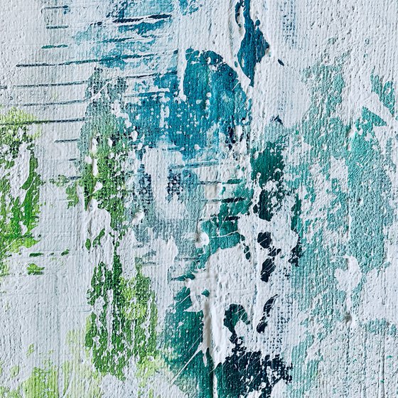 Abstract No. 1859 green & white  - set of 2