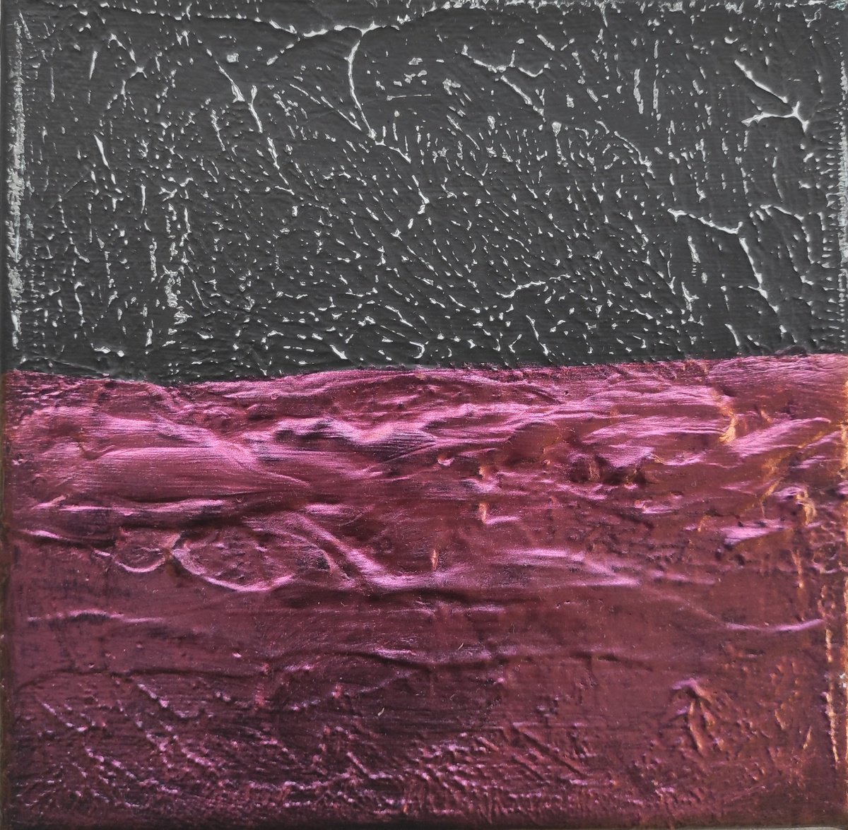 Organic Landscape Acrylic Painting By Kaliya Ka, 7 X 7", Imaginary Land, Original Artwork