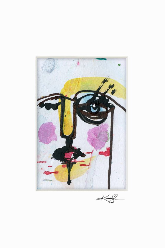 Little Funky Face 31 - Abstract Painting by Kathy Morton Stanion