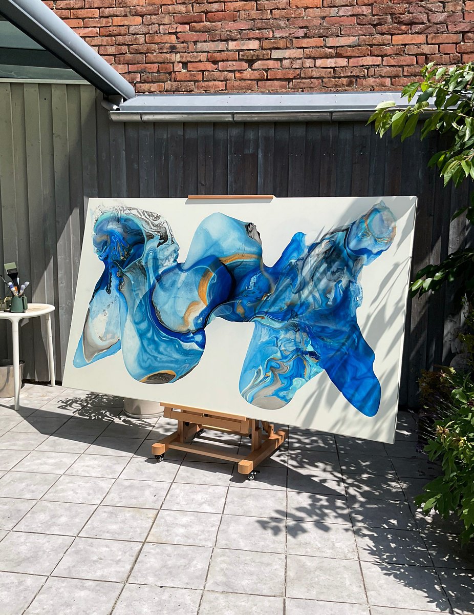 Abstract Oil Painting By Fintan Whelan, 79 X 47, Eternal Summer, Original Artwork