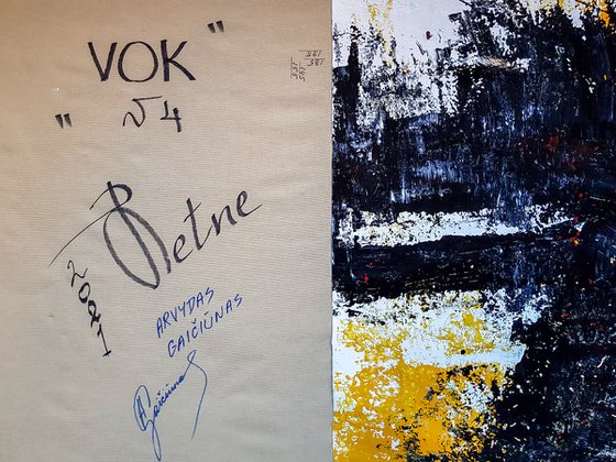 "VOK N-4" (H)145x(W)185 cm. Abstract Expressionism style painting