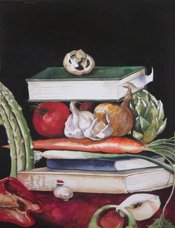 Still life with cook books
